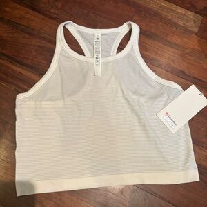 Lululemon- NWT SZ 12 Swiftly Tech Cropped Racerback White Tank Top 2.0